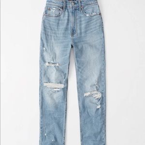 Abercrombie distressed ultra high rise mom jeans